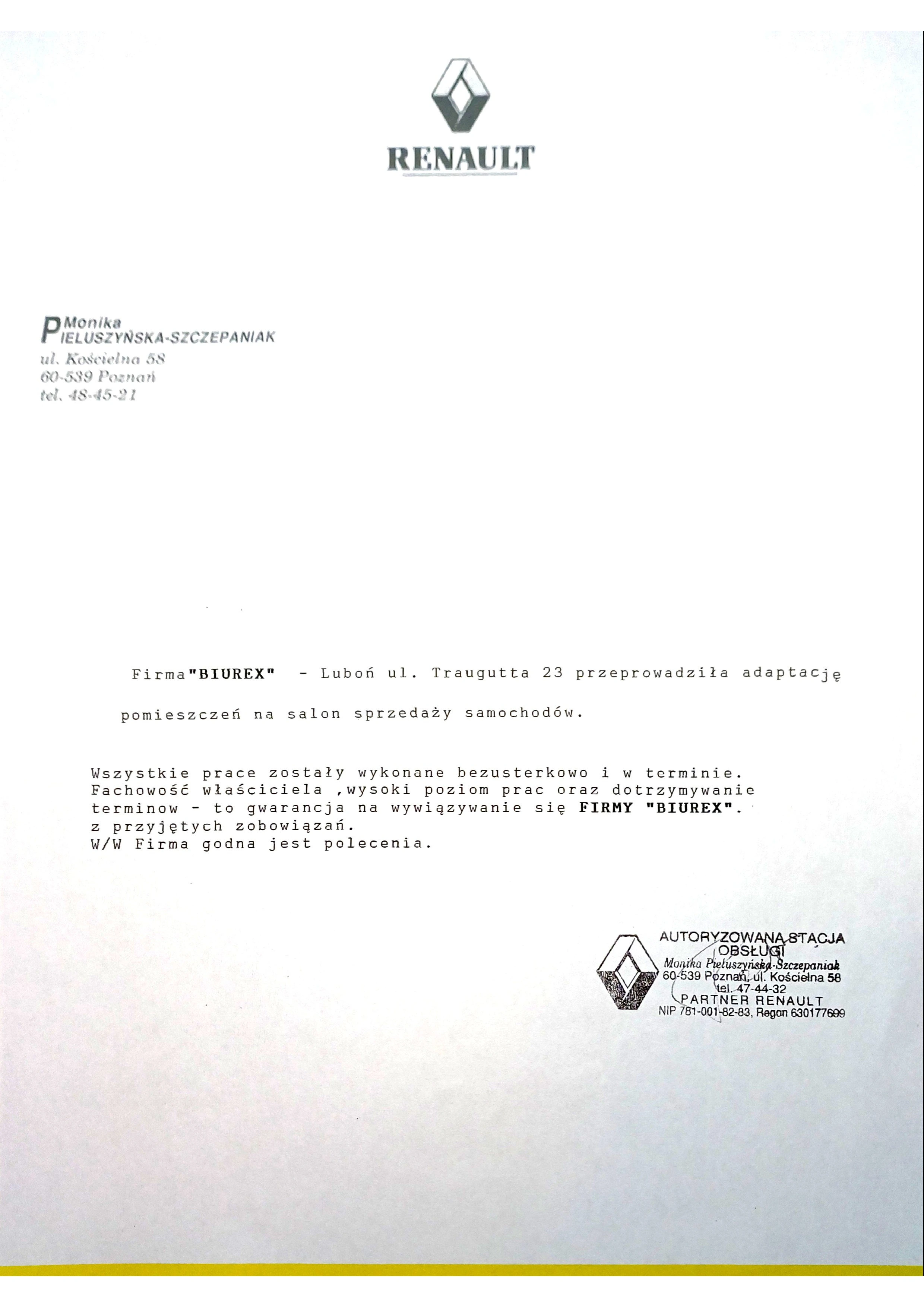 Referencje Renault