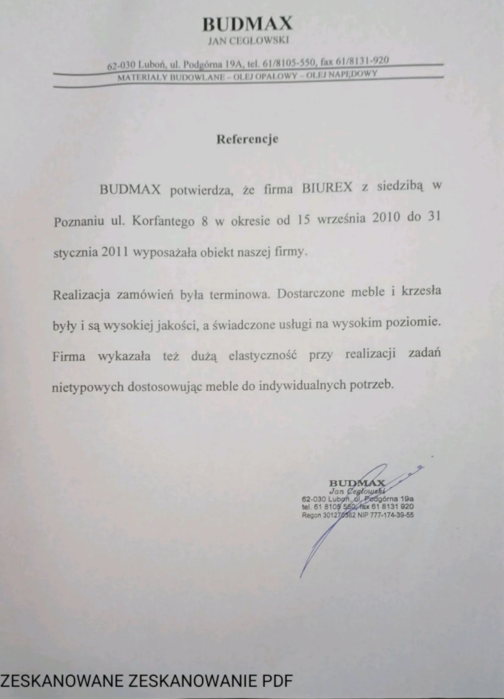 Referencje Budmax